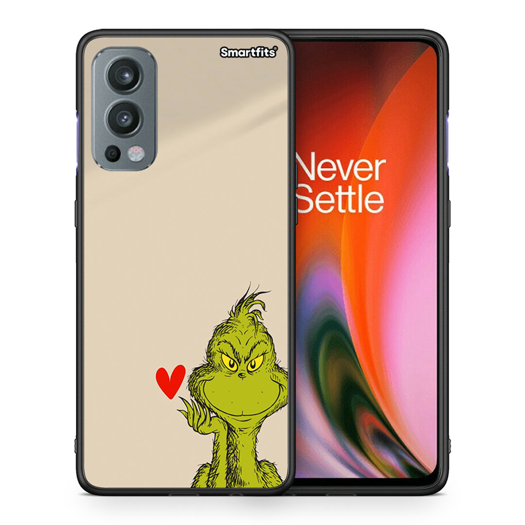 Θήκη OnePlus Nord 2 5G Xmas Grinch από τη Smartfits με σχέδιο στο πίσω μέρος και μαύρο περίβλημα | OnePlus Nord 2 5G Xmas Grinch case with colorful back and black bezels