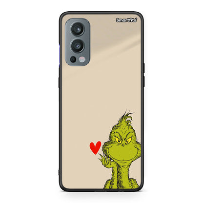 OnePlus Nord 2 5G Xmas Grinch θήκη από τη Smartfits με σχέδιο στο πίσω μέρος και μαύρο περίβλημα | Smartphone case with colorful back and black bezels by Smartfits