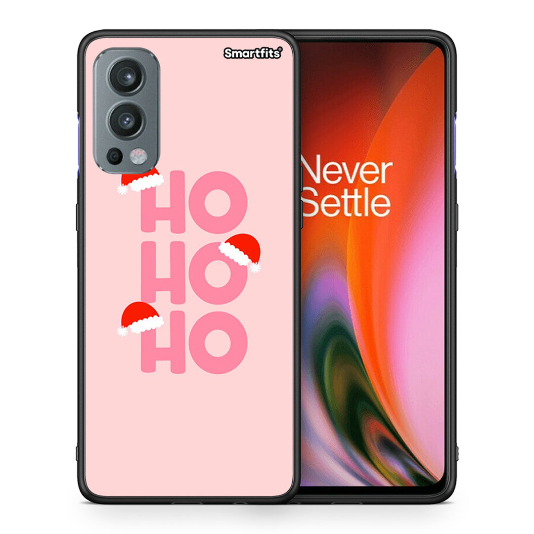 Θήκη OnePlus Nord 2 5G Xmas Ho Ho Ho από τη Smartfits με σχέδιο στο πίσω μέρος και μαύρο περίβλημα | OnePlus Nord 2 5G Xmas Ho Ho Ho case with colorful back and black bezels