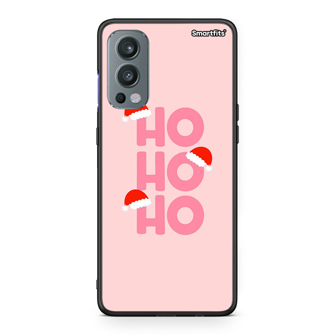 OnePlus Nord 2 5G Xmas Ho Ho Ho θήκη από τη Smartfits με σχέδιο στο πίσω μέρος και μαύρο περίβλημα | Smartphone case with colorful back and black bezels by Smartfits