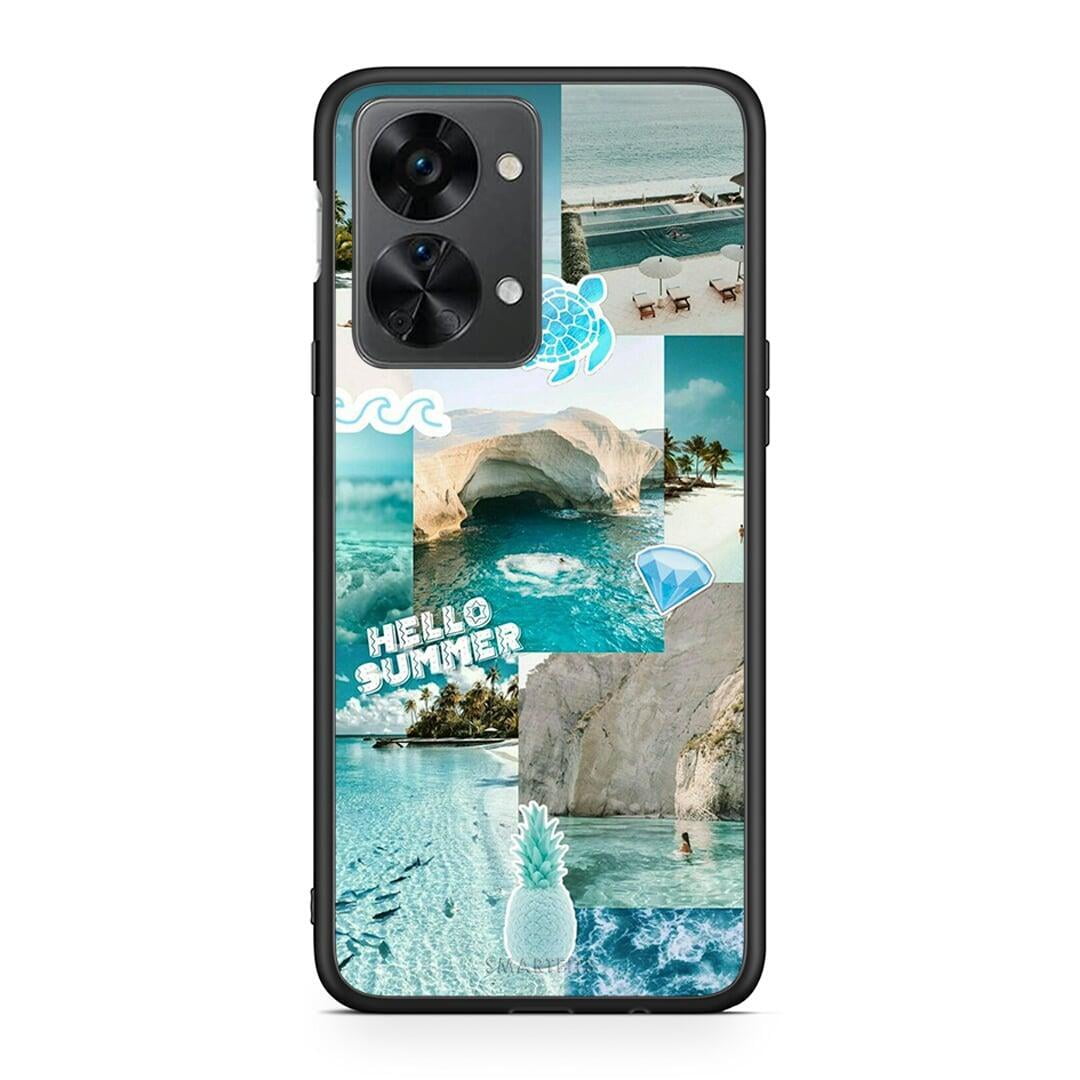 OnePlus Nord 2T Aesthetic Summer Θήκη από τη Smartfits με σχέδιο στο πίσω μέρος και μαύρο περίβλημα | Smartphone case with colorful back and black bezels by Smartfits