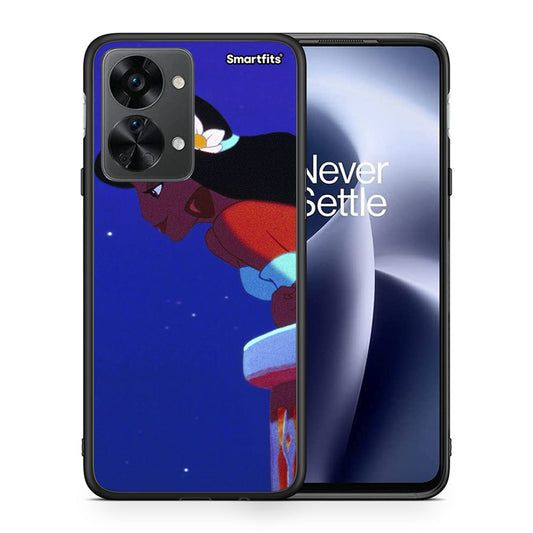 Θήκη OnePlus Nord 2T Alladin And Jasmine Love 2 από τη Smartfits με σχέδιο στο πίσω μέρος και μαύρο περίβλημα | OnePlus Nord 2T Alladin And Jasmine Love 2 case with colorful back and black bezels