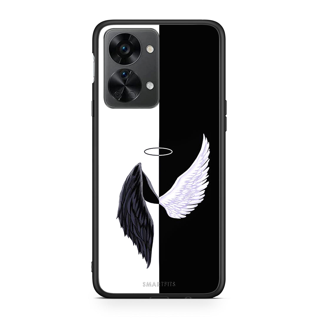 OnePlus Nord 2T Angels Demons θήκη από τη Smartfits με σχέδιο στο πίσω μέρος και μαύρο περίβλημα | Smartphone case with colorful back and black bezels by Smartfits