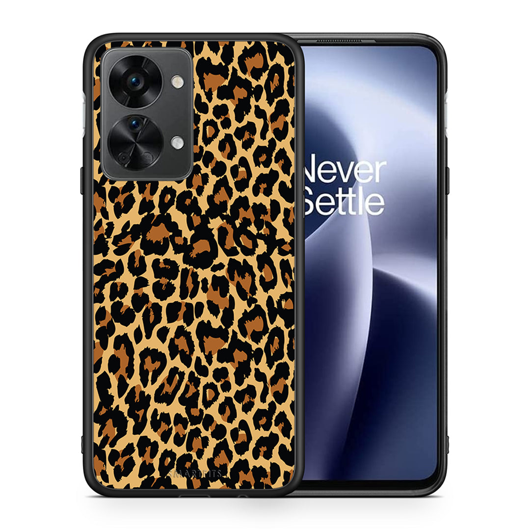 Θήκη OnePlus Nord 2T Leopard Animal από τη Smartfits με σχέδιο στο πίσω μέρος και μαύρο περίβλημα | OnePlus Nord 2T Leopard Animal case with colorful back and black bezels