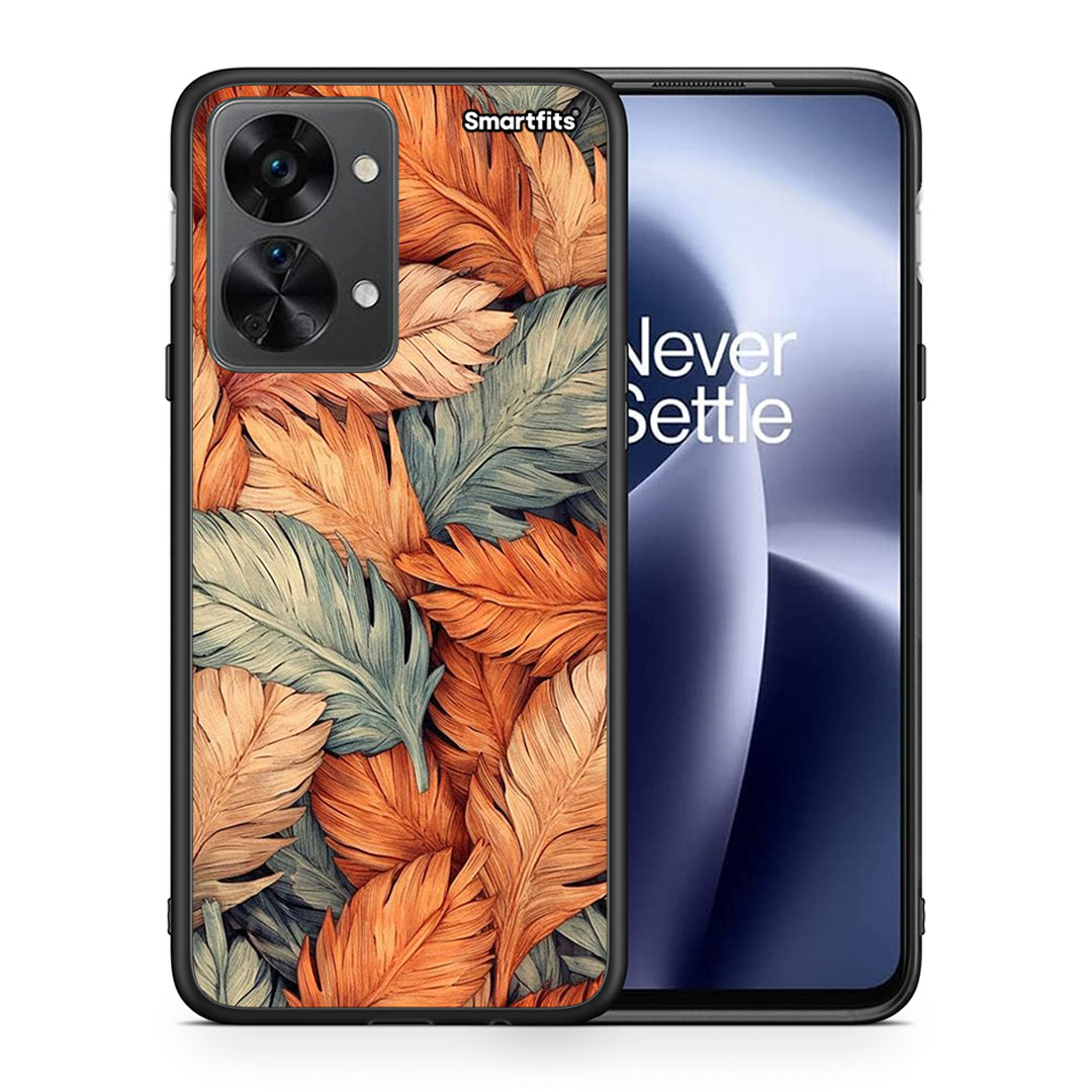 Θήκη OnePlus Nord 2T Autumn Leaves από τη Smartfits με σχέδιο στο πίσω μέρος και μαύρο περίβλημα | OnePlus Nord 2T Autumn Leaves case with colorful back and black bezels