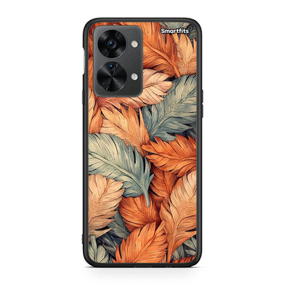 OnePlus Nord 2T Autumn Leaves θήκη από τη Smartfits με σχέδιο στο πίσω μέρος και μαύρο περίβλημα | Smartphone case with colorful back and black bezels by Smartfits
