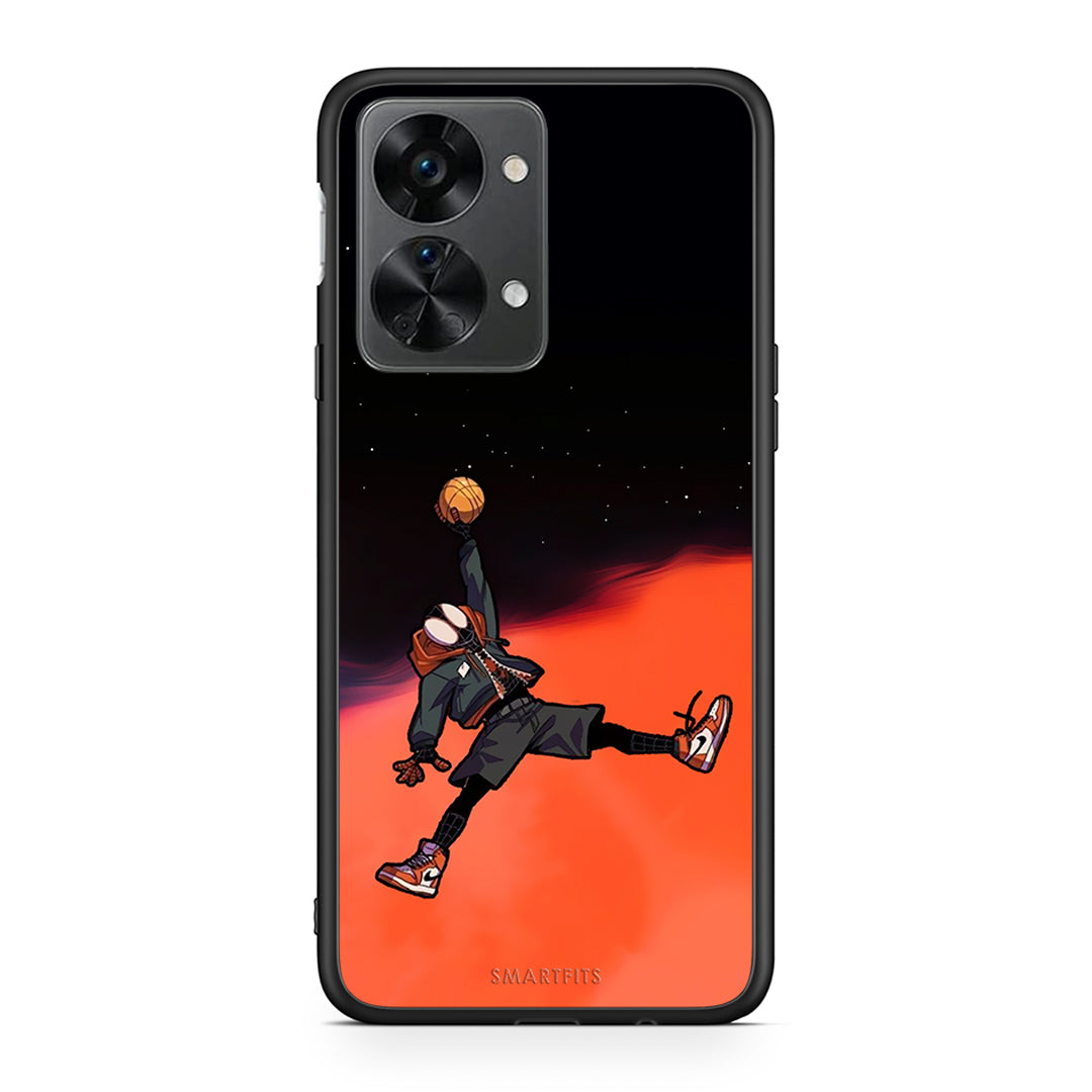 OnePlus Nord 2T Basketball Hero θήκη από τη Smartfits με σχέδιο στο πίσω μέρος και μαύρο περίβλημα | Smartphone case with colorful back and black bezels by Smartfits