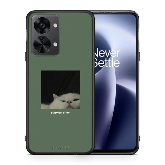 Θήκη OnePlus Nord 2T Bitch Surprise από τη Smartfits με σχέδιο στο πίσω μέρος και μαύρο περίβλημα | OnePlus Nord 2T Bitch Surprise case with colorful back and black bezels
