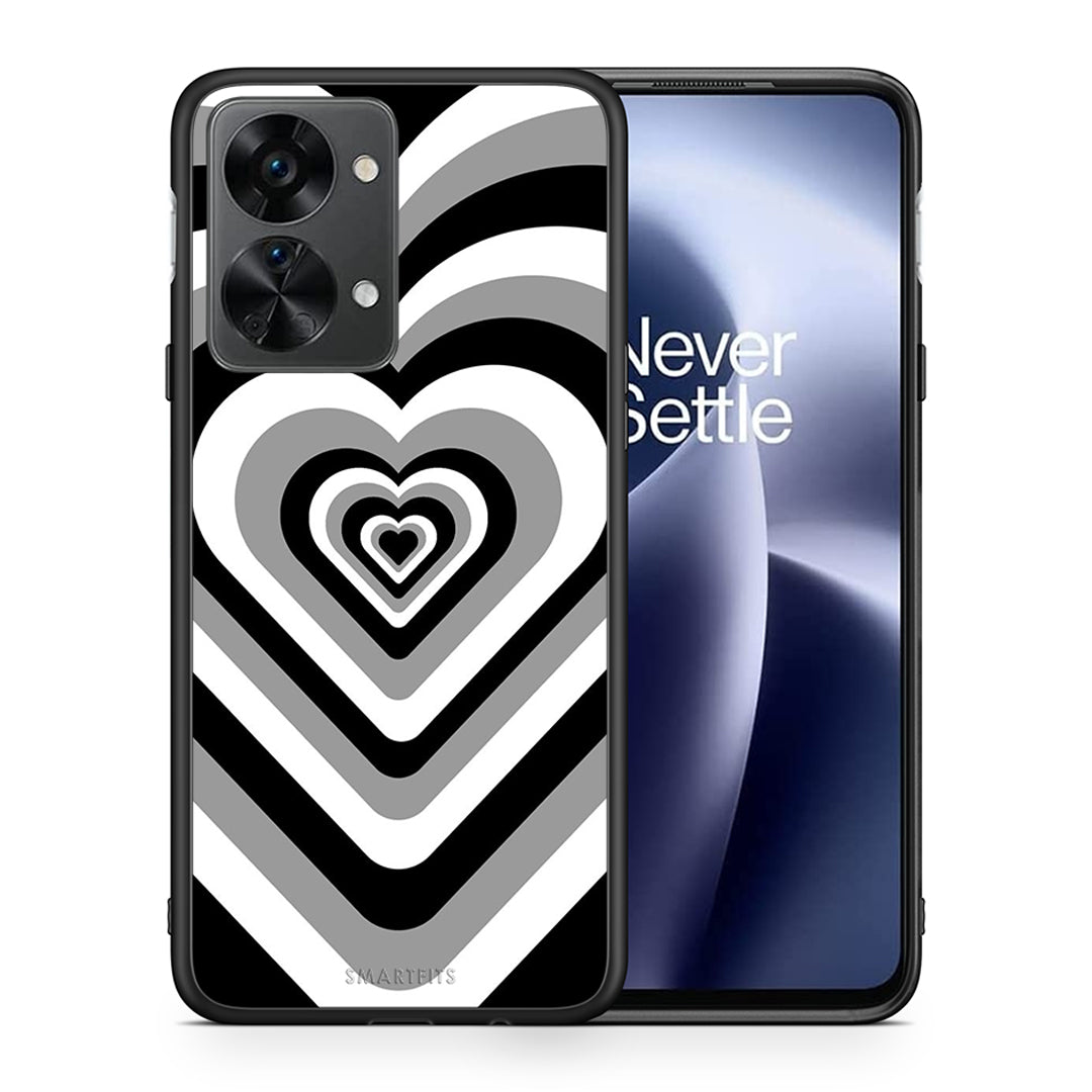 Θήκη OnePlus Nord 2T Black Hearts από τη Smartfits με σχέδιο στο πίσω μέρος και μαύρο περίβλημα | OnePlus Nord 2T Black Hearts case with colorful back and black bezels