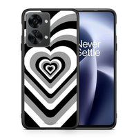Thumbnail for Θήκη OnePlus Nord 2T Black Hearts από τη Smartfits με σχέδιο στο πίσω μέρος και μαύρο περίβλημα | OnePlus Nord 2T Black Hearts case with colorful back and black bezels