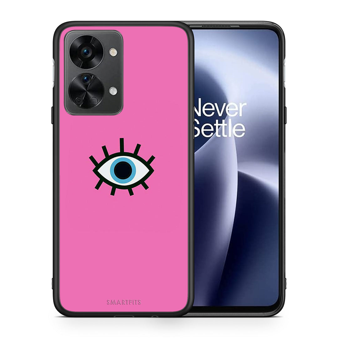 Θήκη OnePlus Nord 2T Blue Eye Pink από τη Smartfits με σχέδιο στο πίσω μέρος και μαύρο περίβλημα | OnePlus Nord 2T Blue Eye Pink case with colorful back and black bezels