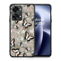 Thumbnail for Θήκη OnePlus Nord 2T Butterflies Boho από τη Smartfits με σχέδιο στο πίσω μέρος και μαύρο περίβλημα | OnePlus Nord 2T Butterflies Boho case with colorful back and black bezels