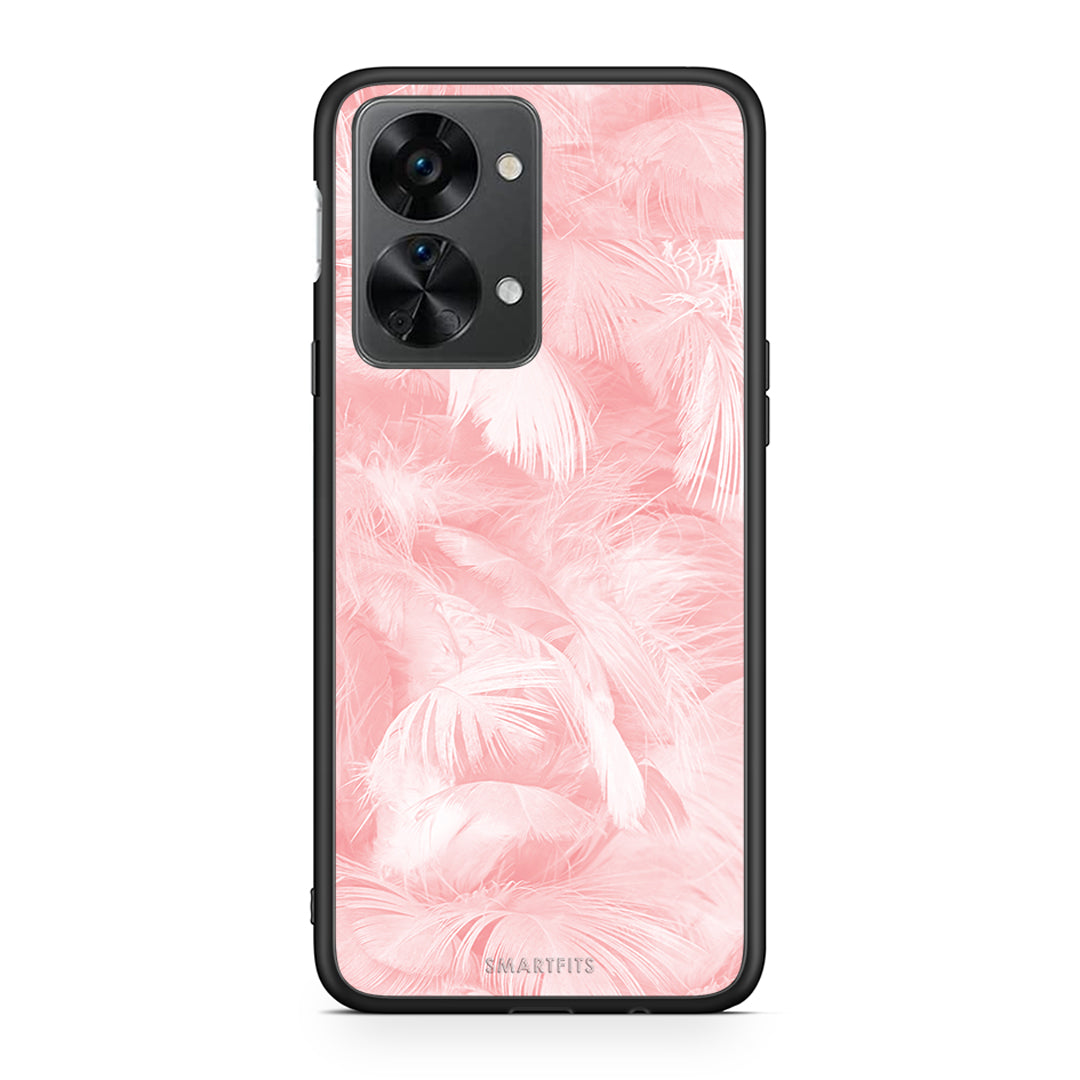 33 - OnePlus Nord 2T Pink Feather Boho case, cover, bumper