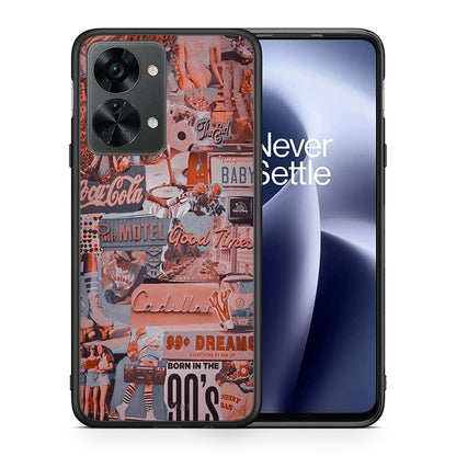Θήκη OnePlus Nord 2T Born In 90s από τη Smartfits με σχέδιο στο πίσω μέρος και μαύρο περίβλημα | OnePlus Nord 2T Born In 90s case with colorful back and black bezels