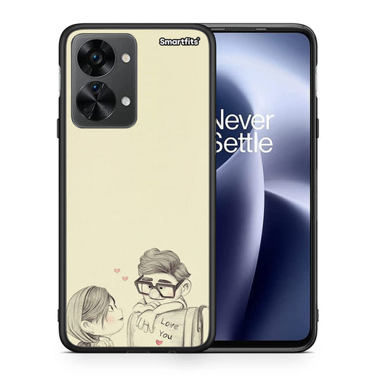 Θήκη OnePlus Nord 2T Carl And Ellie από τη Smartfits με σχέδιο στο πίσω μέρος και μαύρο περίβλημα | OnePlus Nord 2T Carl And Ellie case with colorful back and black bezels