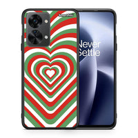 Thumbnail for Θήκη OnePlus Nord 2T Christmas Hearts από τη Smartfits με σχέδιο στο πίσω μέρος και μαύρο περίβλημα | OnePlus Nord 2T Christmas Hearts case with colorful back and black bezels