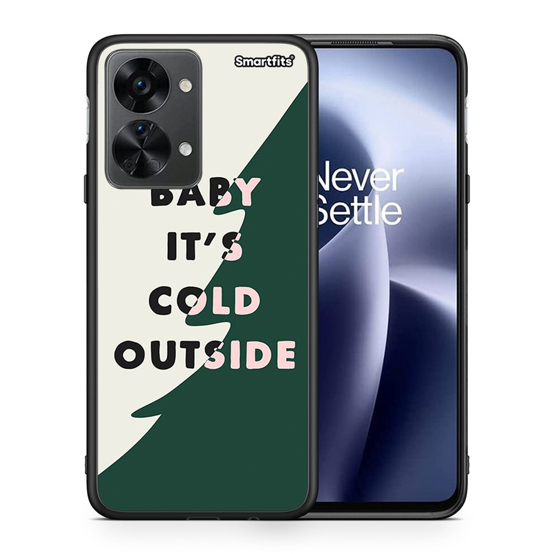 Θήκη OnePlus Nord 2T Cold Outside από τη Smartfits με σχέδιο στο πίσω μέρος και μαύρο περίβλημα | OnePlus Nord 2T Cold Outside case with colorful back and black bezels