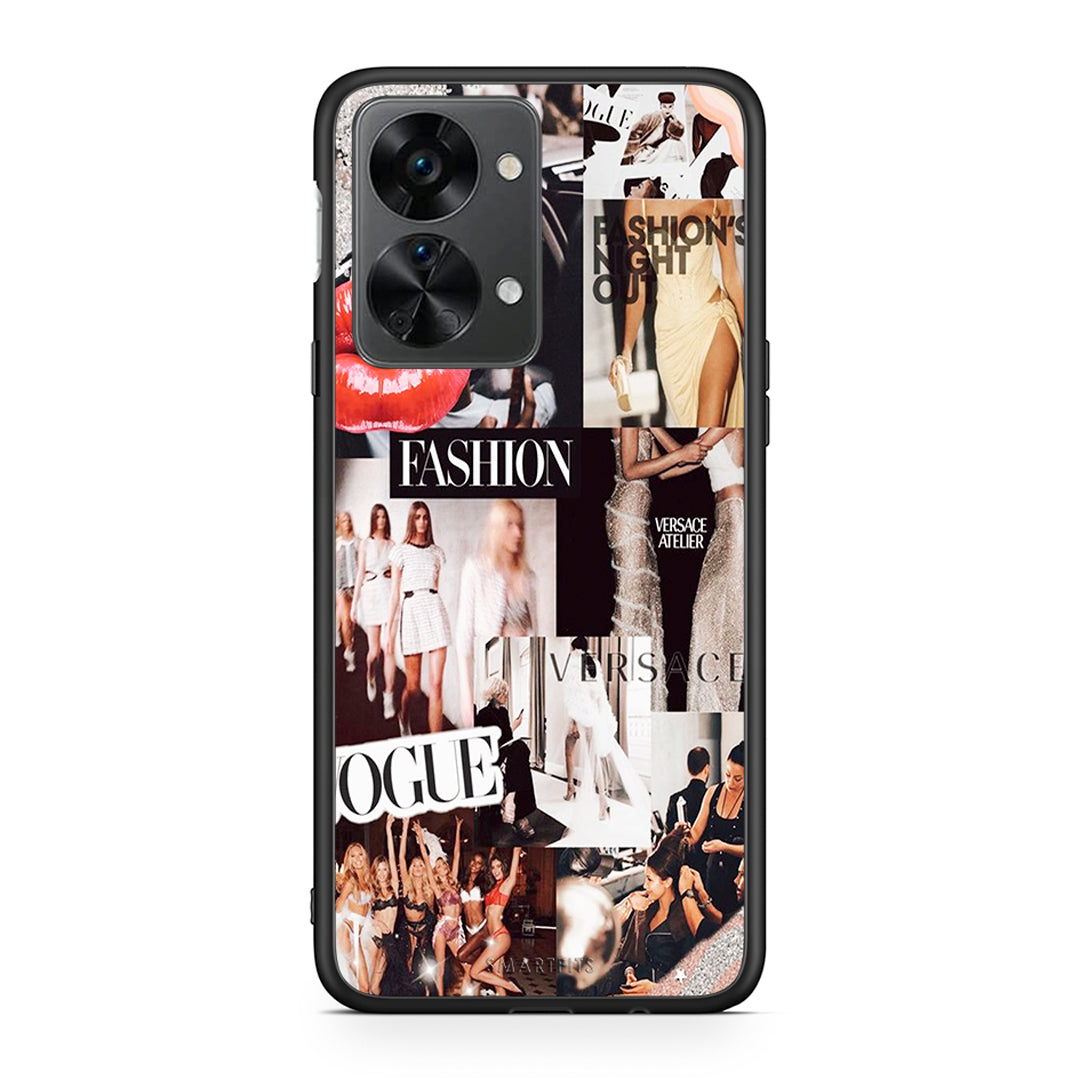 OnePlus Nord 2T Collage Fashion Θήκη Αγίου Βαλεντίνου από τη Smartfits με σχέδιο στο πίσω μέρος και μαύρο περίβλημα | Smartphone case with colorful back and black bezels by Smartfits