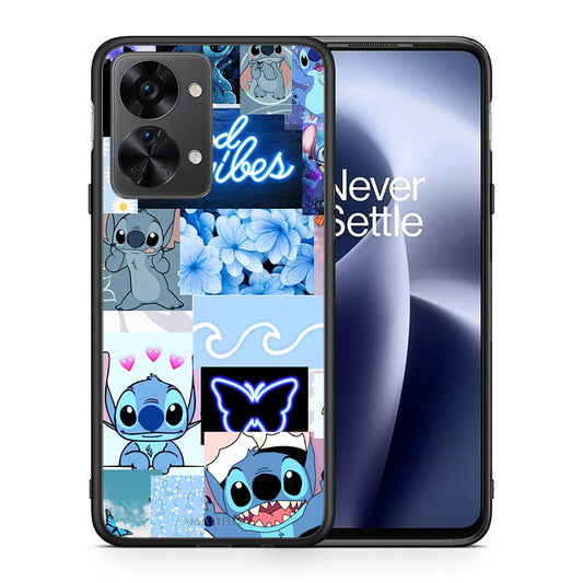 Θήκη Αγίου Βαλεντίνου OnePlus Nord 2T Collage Good Vibes από τη Smartfits με σχέδιο στο πίσω μέρος και μαύρο περίβλημα | OnePlus Nord 2T Collage Good Vibes case with colorful back and black bezels