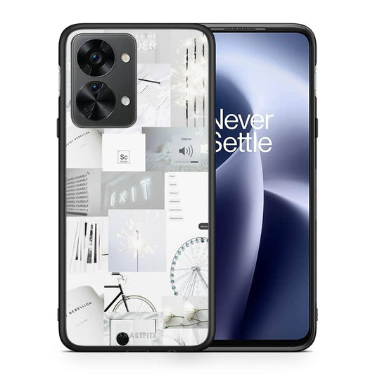 Θήκη Αγίου Βαλεντίνου OnePlus Nord 2T Collage Make Me Wonder από τη Smartfits με σχέδιο στο πίσω μέρος και μαύρο περίβλημα | OnePlus Nord 2T Collage Make Me Wonder case with colorful back and black bezels