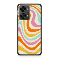 Thumbnail for OnePlus Nord 2T Colourful Waves θήκη από τη Smartfits με σχέδιο στο πίσω μέρος και μαύρο περίβλημα | Smartphone case with colorful back and black bezels by Smartfits