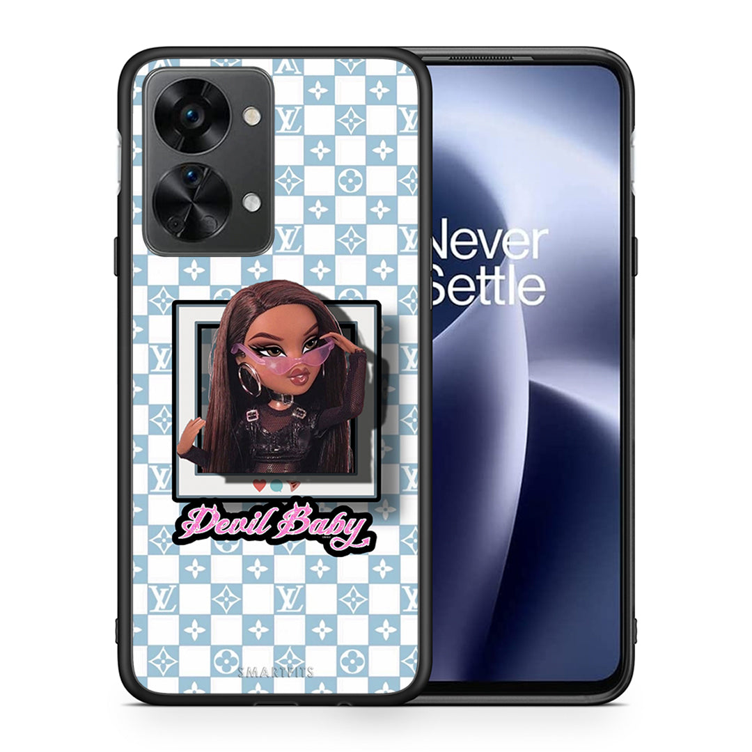 Θήκη Αγίου Βαλεντίνου OnePlus Nord 2T Devil Baby από τη Smartfits με σχέδιο στο πίσω μέρος και μαύρο περίβλημα | OnePlus Nord 2T Devil Baby case with colorful back and black bezels