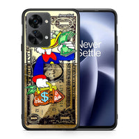 Thumbnail for Θήκη OnePlus Nord 2T Duck Money από τη Smartfits με σχέδιο στο πίσω μέρος και μαύρο περίβλημα | OnePlus Nord 2T Duck Money case with colorful back and black bezels