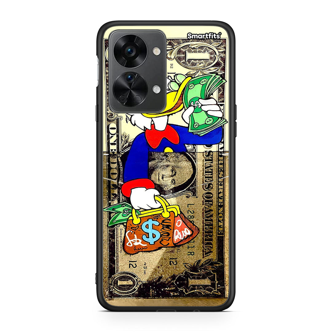 OnePlus Nord 2T Duck Money θήκη από τη Smartfits με σχέδιο στο πίσω μέρος και μαύρο περίβλημα | Smartphone case with colorful back and black bezels by Smartfits