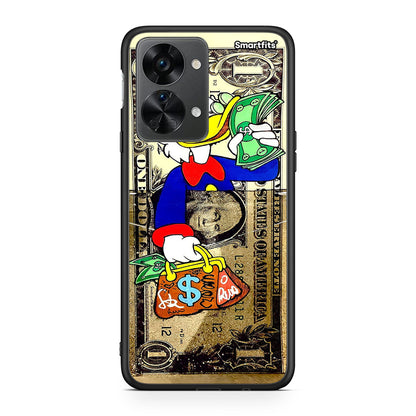 OnePlus Nord 2T Duck Money θήκη από τη Smartfits με σχέδιο στο πίσω μέρος και μαύρο περίβλημα | Smartphone case with colorful back and black bezels by Smartfits