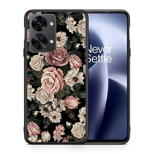 Θήκη OnePlus Nord 2T Wild Roses Flower από τη Smartfits με σχέδιο στο πίσω μέρος και μαύρο περίβλημα | OnePlus Nord 2T Wild Roses Flower case with colorful back and black bezels