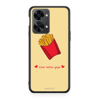 Thumbnail for OnePlus Nord 2T Fries Before Guys Θήκη Αγίου Βαλεντίνου από τη Smartfits με σχέδιο στο πίσω μέρος και μαύρο περίβλημα | Smartphone case with colorful back and black bezels by Smartfits
