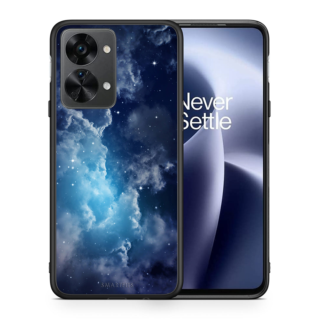 Θήκη OnePlus Nord 2T Blue Sky Galaxy από τη Smartfits με σχέδιο στο πίσω μέρος και μαύρο περίβλημα | OnePlus Nord 2T Blue Sky Galaxy case with colorful back and black bezels