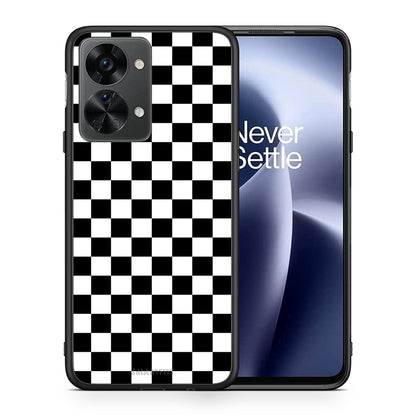 Θήκη OnePlus Nord 2T Squares Geometric από τη Smartfits με σχέδιο στο πίσω μέρος και μαύρο περίβλημα | OnePlus Nord 2T Squares Geometric case with colorful back and black bezels