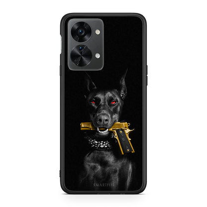 OnePlus Nord 2T Golden Gun Θήκη Αγίου Βαλεντίνου από τη Smartfits με σχέδιο στο πίσω μέρος και μαύρο περίβλημα | Smartphone case with colorful back and black bezels by Smartfits