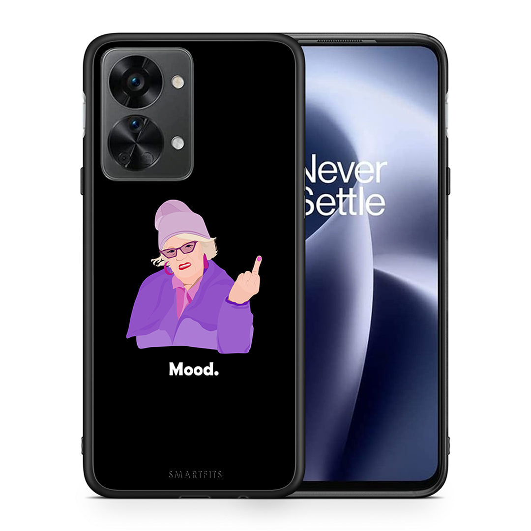 Θήκη OnePlus Nord 2T Grandma Mood Black από τη Smartfits με σχέδιο στο πίσω μέρος και μαύρο περίβλημα | OnePlus Nord 2T Grandma Mood Black case with colorful back and black bezels