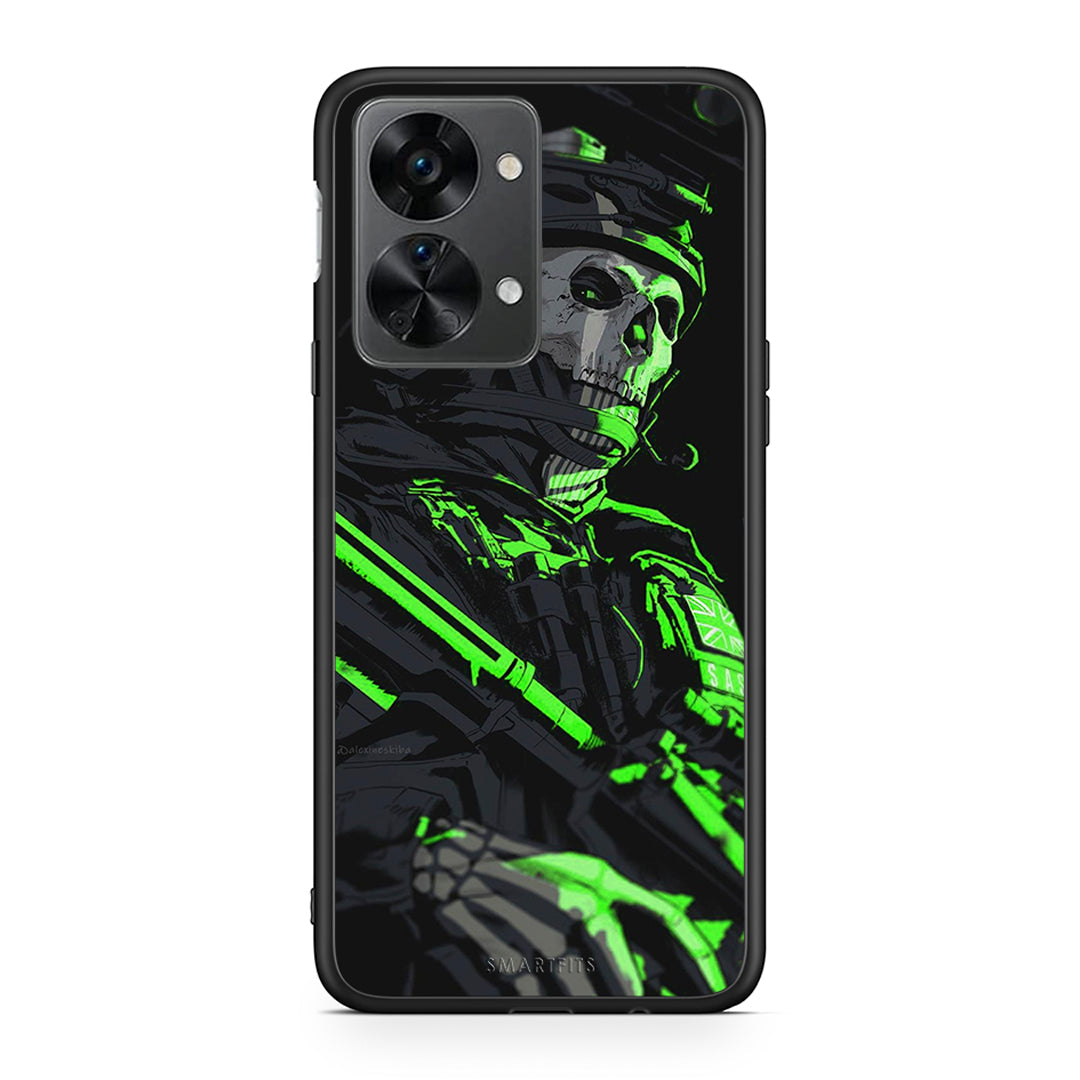 OnePlus Nord 2T Green Soldier Θήκη Αγίου Βαλεντίνου από τη Smartfits με σχέδιο στο πίσω μέρος και μαύρο περίβλημα | Smartphone case with colorful back and black bezels by Smartfits