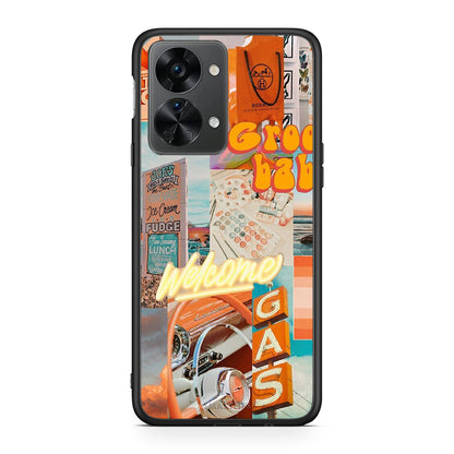 OnePlus Nord 2T Groovy Babe Θήκη Αγίου Βαλεντίνου από τη Smartfits με σχέδιο στο πίσω μέρος και μαύρο περίβλημα | Smartphone case with colorful back and black bezels by Smartfits