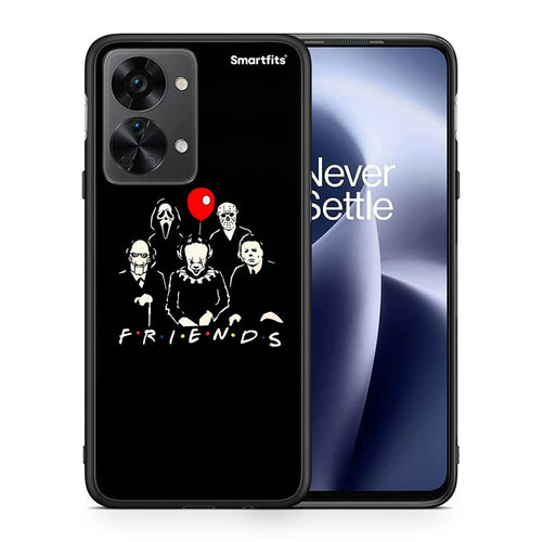 Θήκη OnePlus Nord 2T Halloween Friends από τη Smartfits με σχέδιο στο πίσω μέρος και μαύρο περίβλημα | OnePlus Nord 2T Halloween Friends case with colorful back and black bezels
