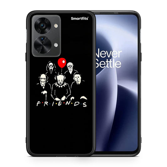 Θήκη OnePlus Nord 2T Halloween Friends από τη Smartfits με σχέδιο στο πίσω μέρος και μαύρο περίβλημα | OnePlus Nord 2T Halloween Friends case with colorful back and black bezels