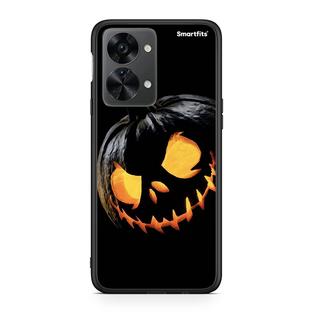 OnePlus Nord 2T Halloween Scary Pumpkin θήκη από τη Smartfits με σχέδιο στο πίσω μέρος και μαύρο περίβλημα | Smartphone case with colorful back and black bezels by Smartfits