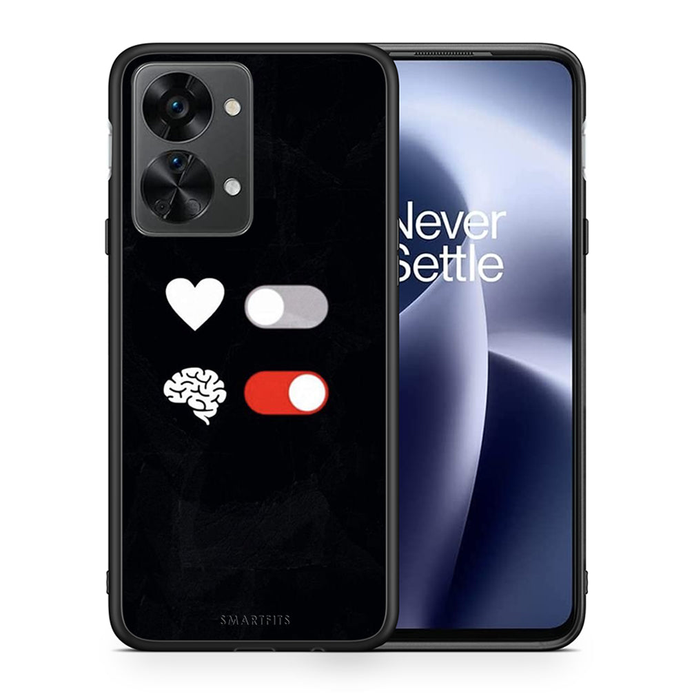 Θήκη Αγίου Βαλεντίνου OnePlus Nord 2T Heart Vs Brain από τη Smartfits με σχέδιο στο πίσω μέρος και μαύρο περίβλημα | OnePlus Nord 2T Heart Vs Brain case with colorful back and black bezels