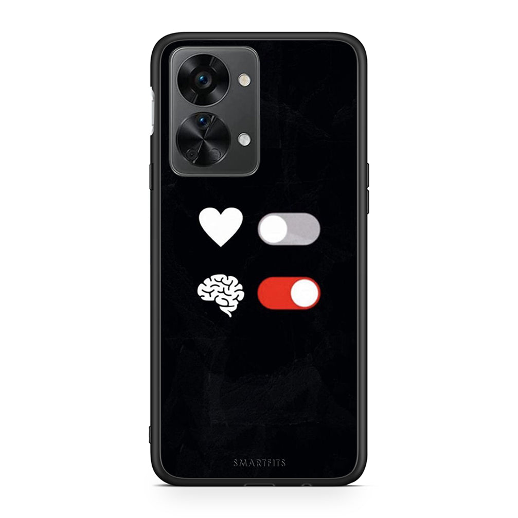 OnePlus Nord 2T Heart Vs Brain Θήκη Αγίου Βαλεντίνου από τη Smartfits με σχέδιο στο πίσω μέρος και μαύρο περίβλημα | Smartphone case with colorful back and black bezels by Smartfits