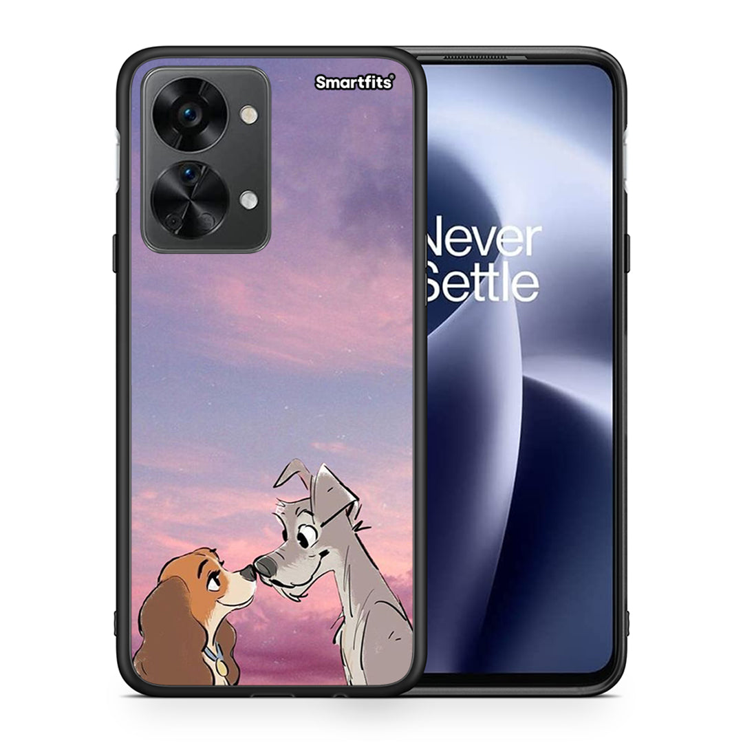 Θήκη OnePlus Nord 2T Lady And Tramp από τη Smartfits με σχέδιο στο πίσω μέρος και μαύρο περίβλημα | OnePlus Nord 2T Lady And Tramp case with colorful back and black bezels