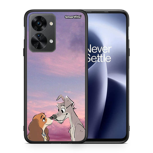 Θήκη OnePlus Nord 2T Lady And Tramp από τη Smartfits με σχέδιο στο πίσω μέρος και μαύρο περίβλημα | OnePlus Nord 2T Lady And Tramp case with colorful back and black bezels