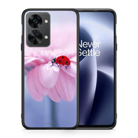 Thumbnail for Θήκη OnePlus Nord 2T Ladybug Flower από τη Smartfits με σχέδιο στο πίσω μέρος και μαύρο περίβλημα | OnePlus Nord 2T Ladybug Flower case with colorful back and black bezels