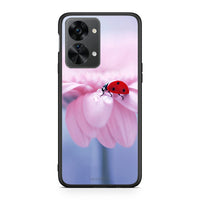 Thumbnail for OnePlus Nord 2T Ladybug Flower θήκη από τη Smartfits με σχέδιο στο πίσω μέρος και μαύρο περίβλημα | Smartphone case with colorful back and black bezels by Smartfits