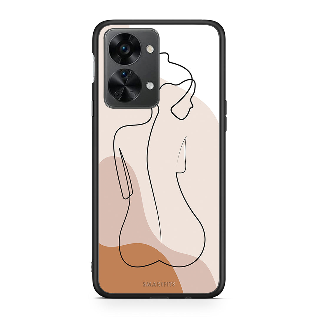 OnePlus Nord 2T LineArt Woman θήκη από τη Smartfits με σχέδιο στο πίσω μέρος και μαύρο περίβλημα | Smartphone case with colorful back and black bezels by Smartfits