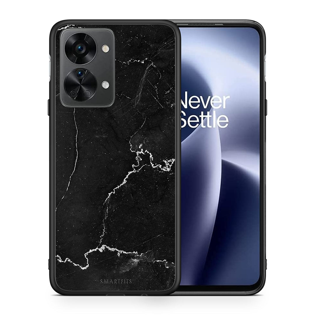 Θήκη OnePlus Nord 2T Marble Black από τη Smartfits με σχέδιο στο πίσω μέρος και μαύρο περίβλημα | OnePlus Nord 2T Marble Black case with colorful back and black bezels