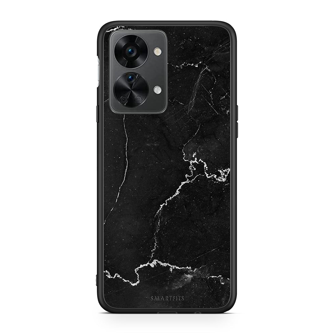 OnePlus Nord 2T Marble Black θήκη από τη Smartfits με σχέδιο στο πίσω μέρος και μαύρο περίβλημα | Smartphone case with colorful back and black bezels by Smartfits