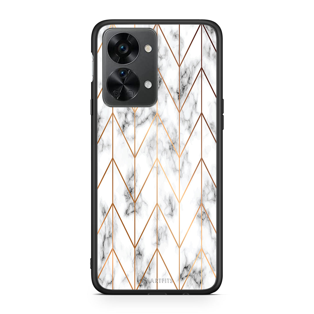 44 - OnePlus Nord 2T Gold Geometric Marble case, cover, bumper